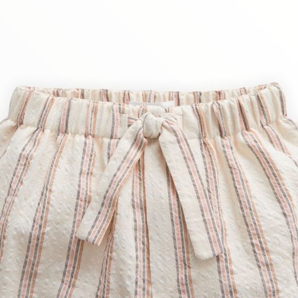 ZARA Kids | Ecru | TEXTURED LINEN BLEND STRIPPED SHORT - Picture 3 of 4